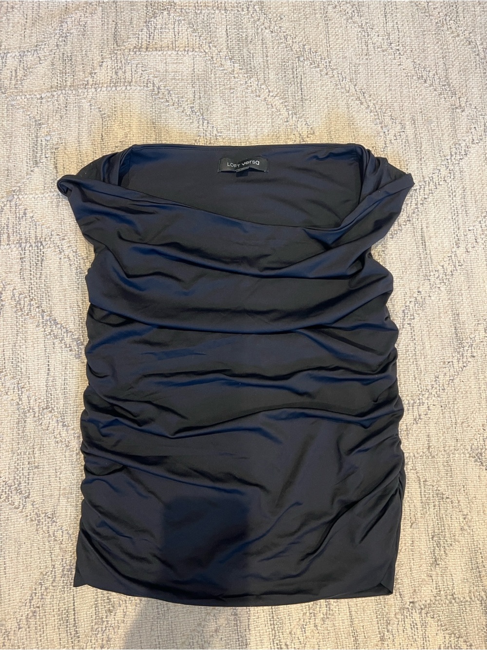 LOFT Black Strapless Ruched tank